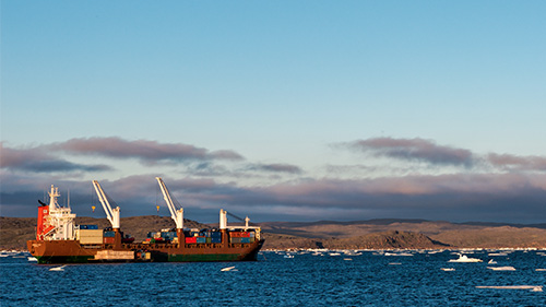 Photo of NEAS container ship on the open water.